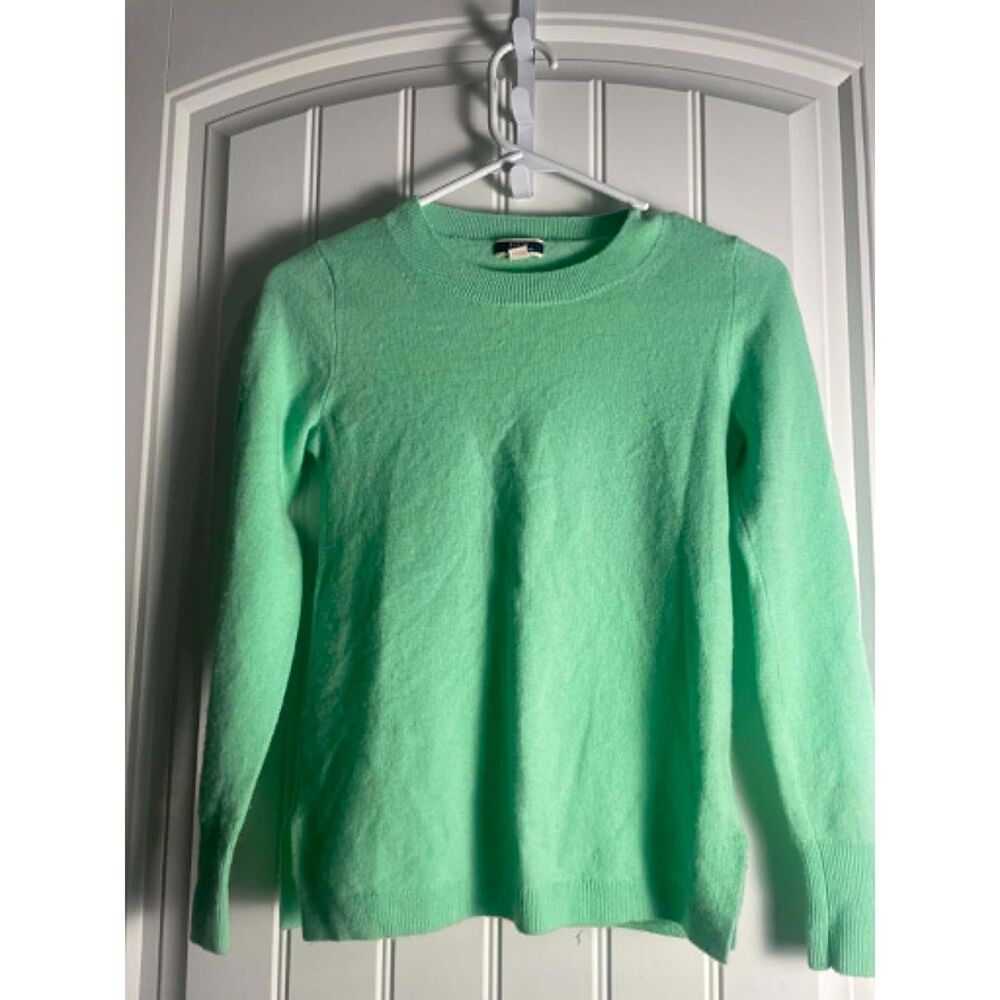 J. Crew XXS Ladies 100% Cashmere Green Pullover, Quiet Luxury